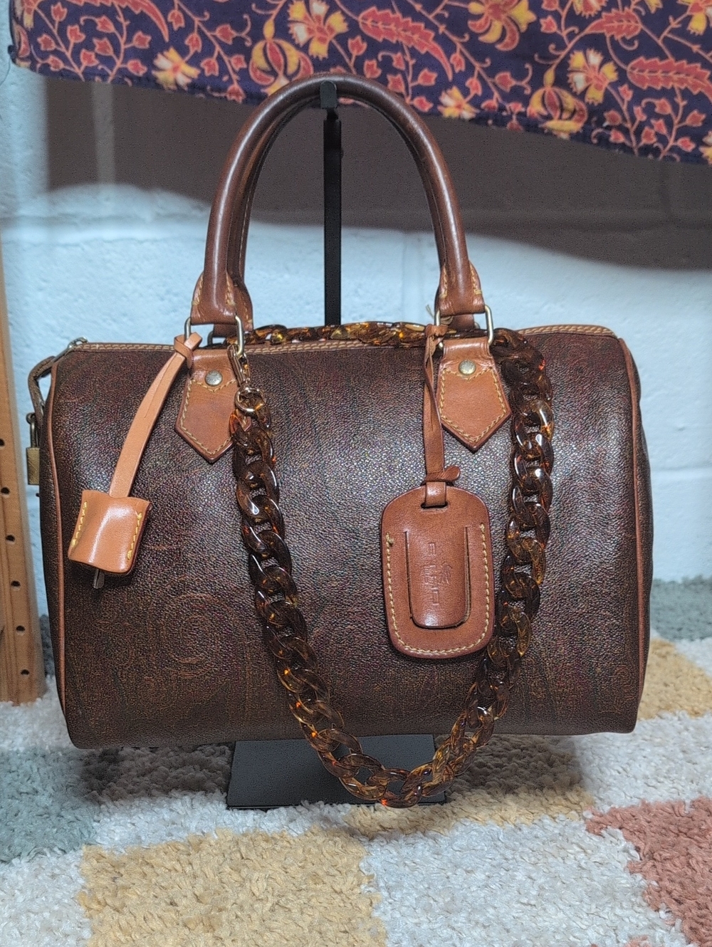 Vintage Etro Boston Bag W/ Purse Organizer
